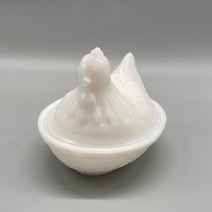 Hen On A Nest Milk Glass EVC
